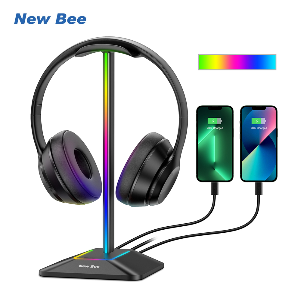 Gaming Accessories For Setup - Nieuwe Bee Z8 RGB-hoofdtelefoonstandaardhouder met 2