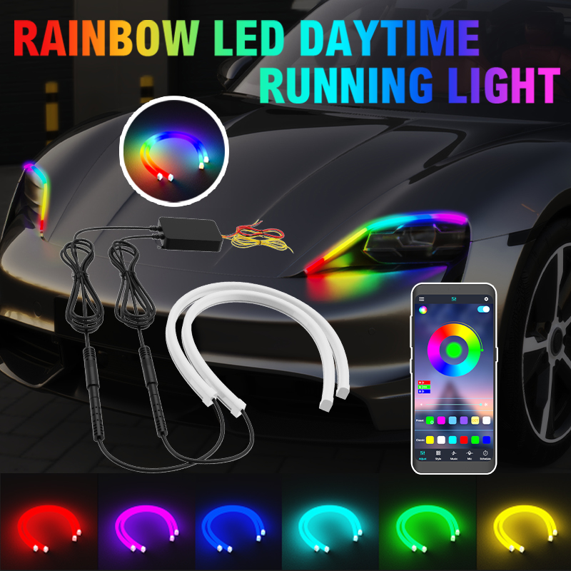 Rgb Hub Sync - 2 stuks 30/45/60cm DRL auto LED