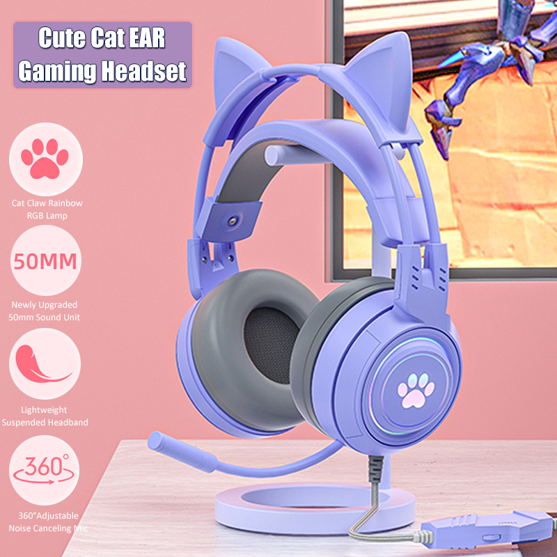 Gaming Setup Accessories Xbox - Schattige Cat Ear Gaming Koptelefoon Met