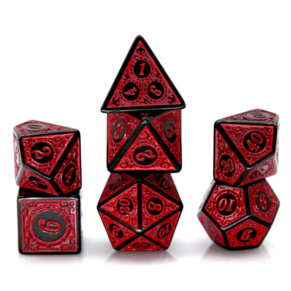 Gaming Handheld Accessories - 7 Stuks Zwart Rood Acryl Polyhedrale