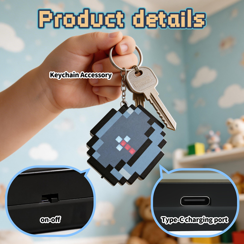 Gaming Accessories To Gift - 2026 NIEUW Oplaadbaar Pixel Kompas Sleutelhanger