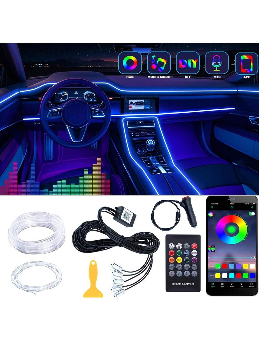 Rgb Hub Sync - RGB 5-in-1 sfeerverlichtingsset, 236-inch glasvezel 8-kleuren