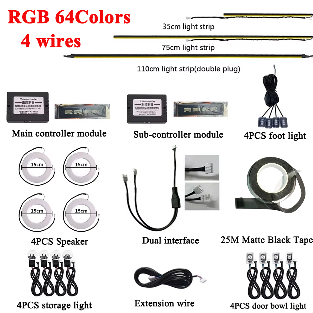 RGB 64 Kleuren LED Auto Omgevi - Rgb Hub Sync recensie en prijs