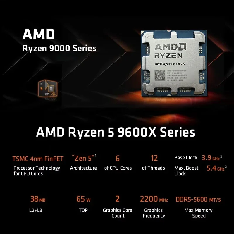 AMD Ryzen 5 9600X 100% AMD R5  - Amd Cpu Ryzen 5 recensie en prijs